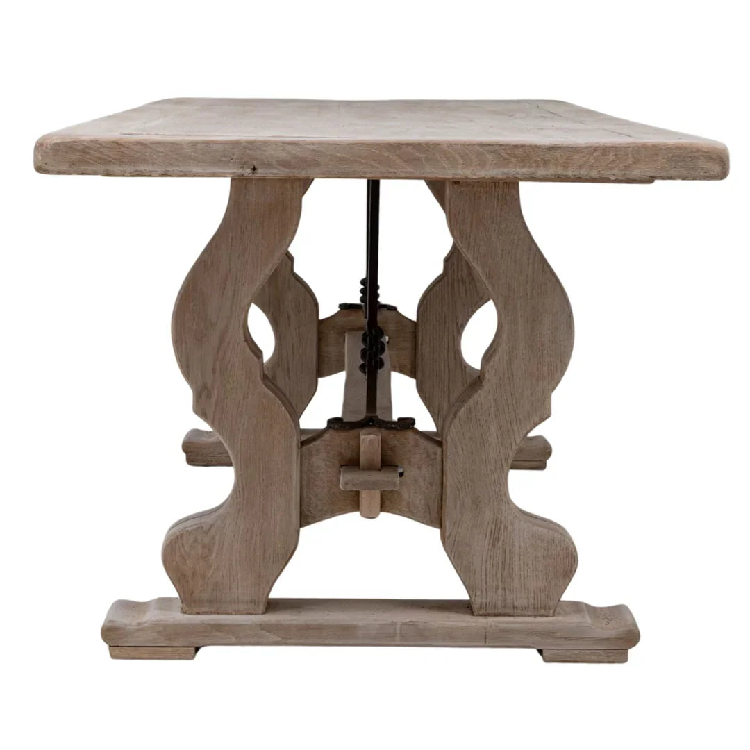 French Lyre Trestle Dining Table, Circa 1920