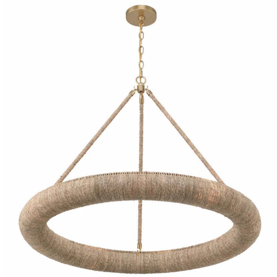 Large Natural Jute Ring Chandelier