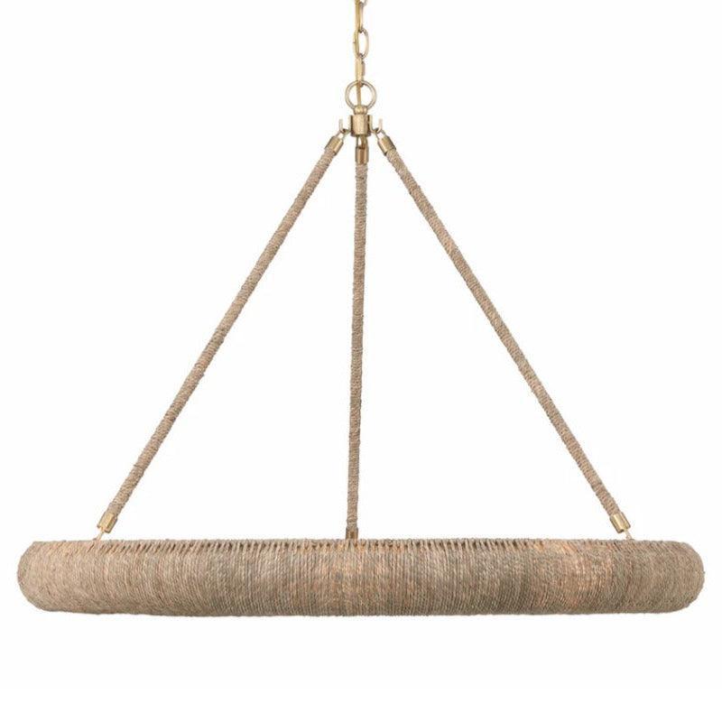 Large Natural Jute Ring Chandelier