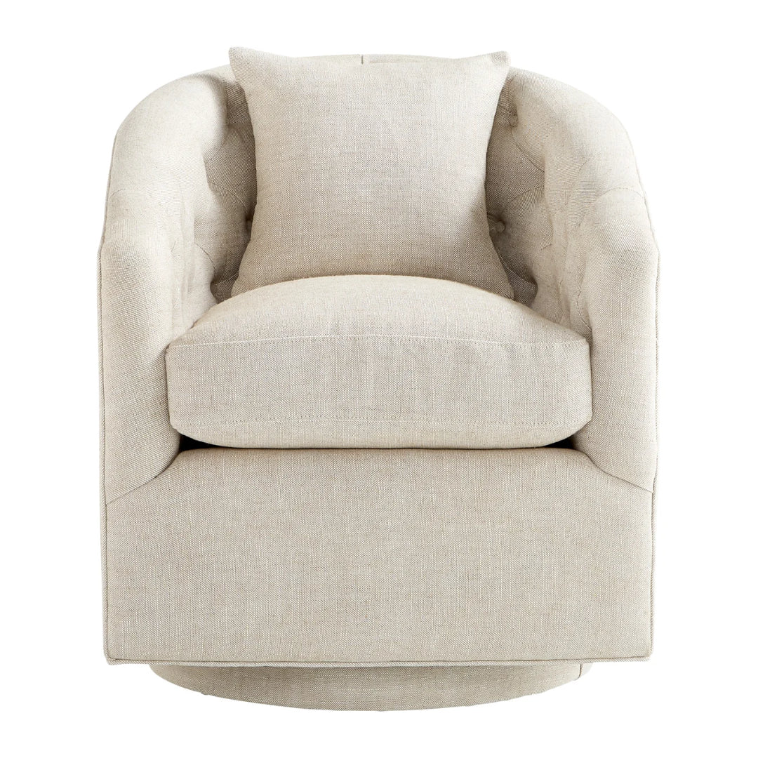 Shabby Chic Round Cream Swivel Chair