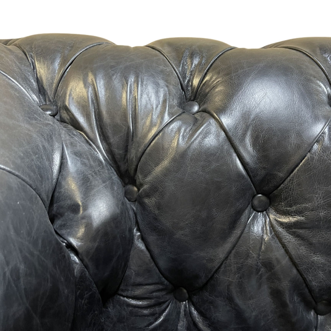 Navy Blue Chesterfield Leather Armchair