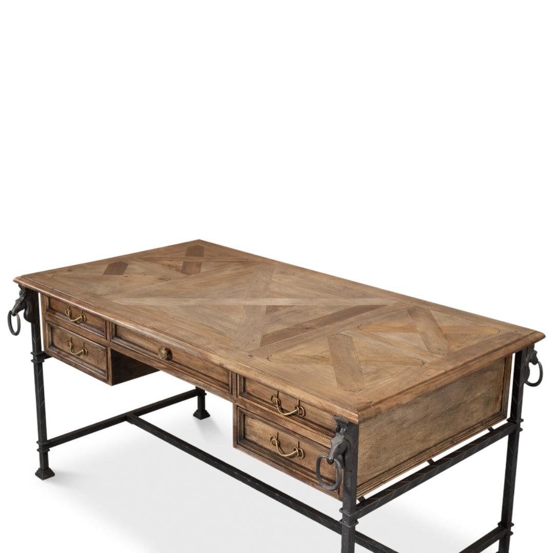 Rustic Iron Steed Wood and Iron Desk