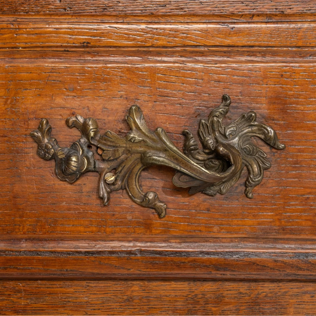 Louis XV French Walnut Commode Chest, Circa 1870