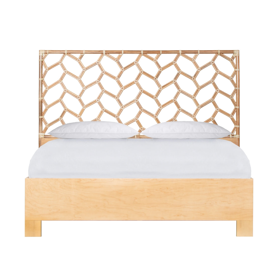 Organic Diamond Rattan Bed Frame
