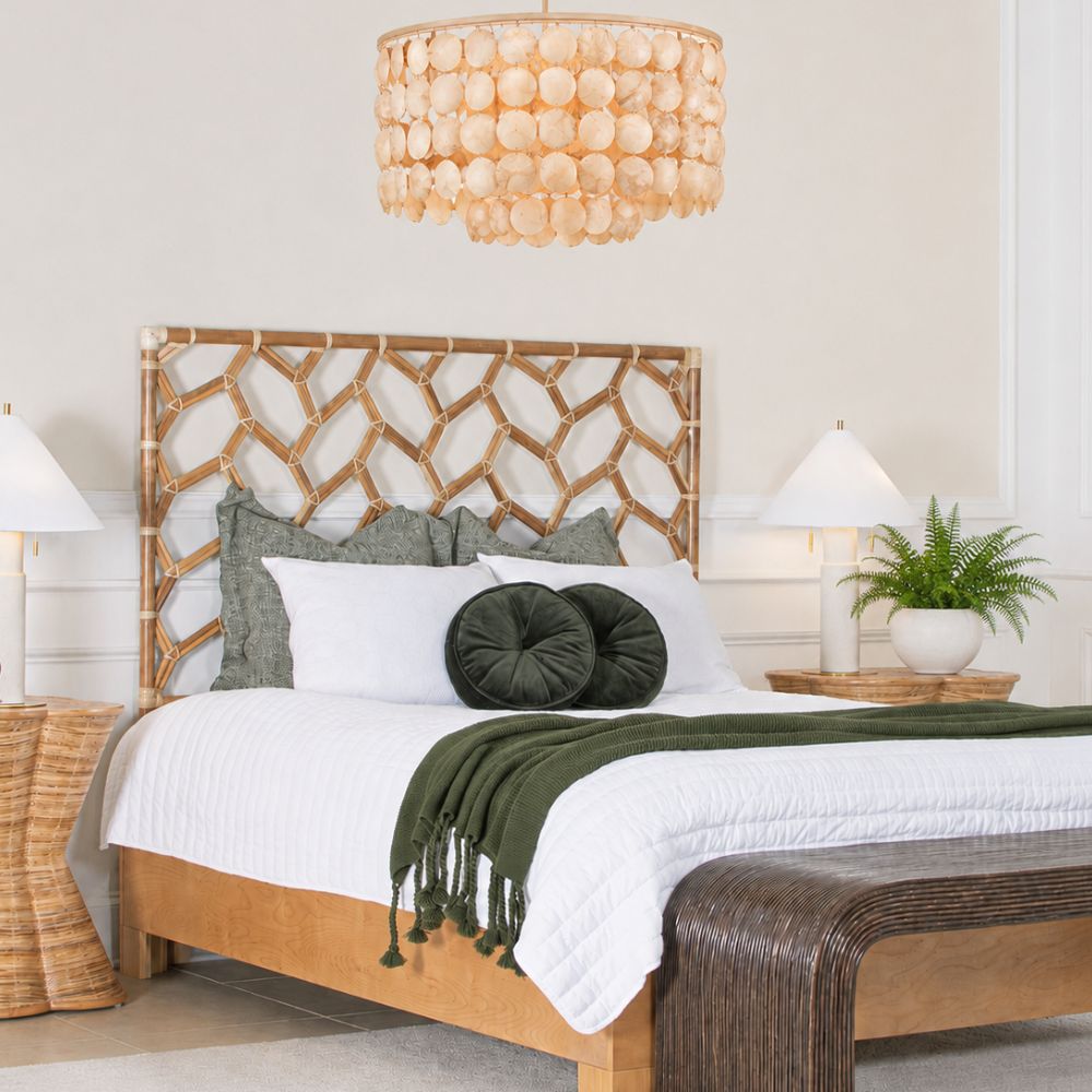 Organic Diamond Rattan Bed Frame