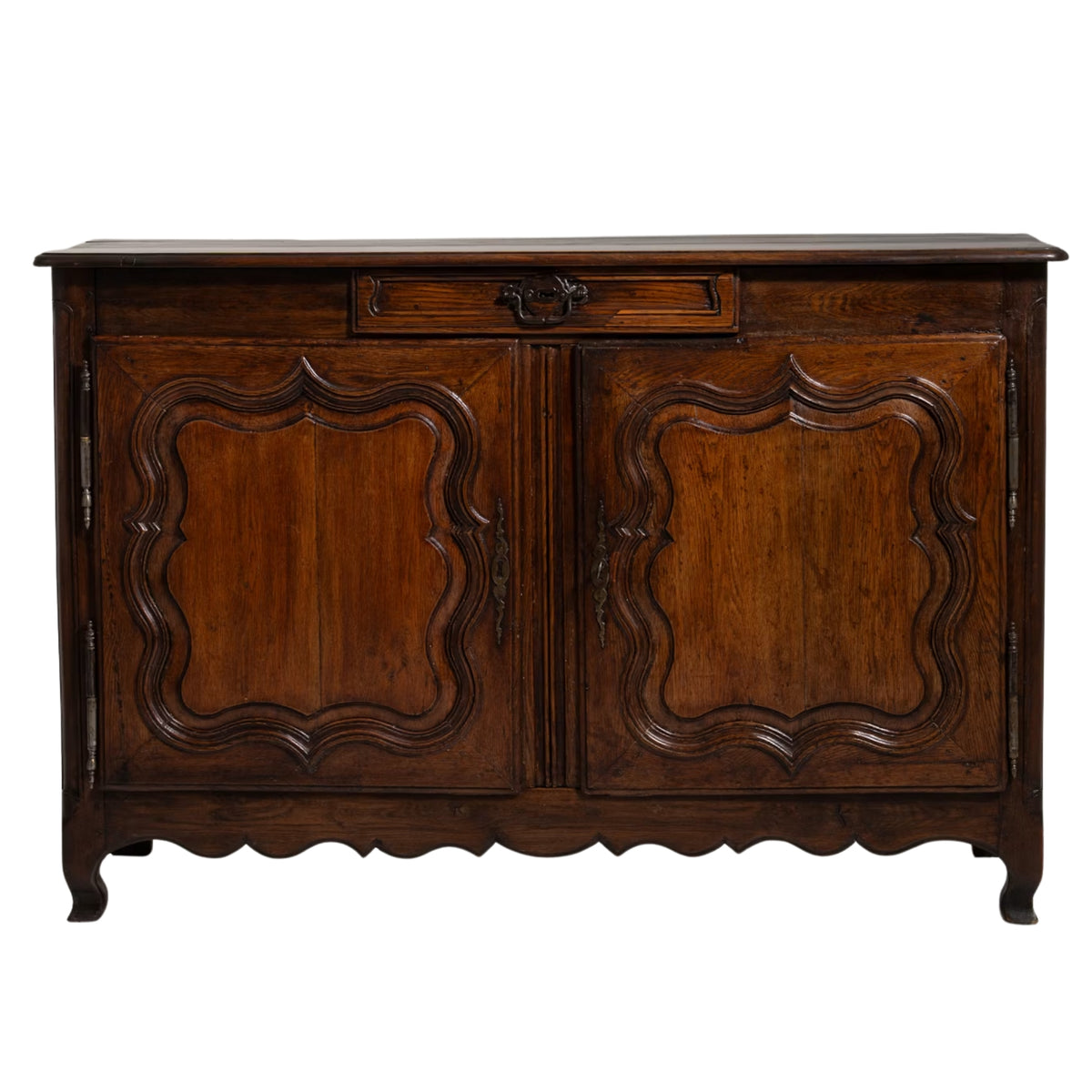 Ornate Antique French Carved Oak Wood Buffet, Circa 1780