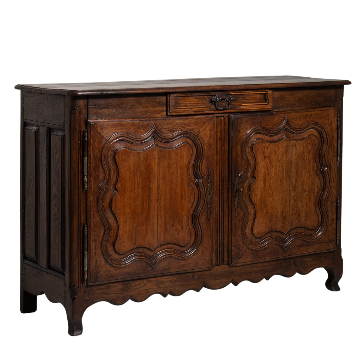 Ornate Antique French Carved Oak Wood Buffet, Circa 1780