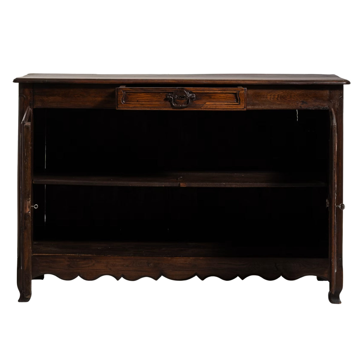 Ornate Antique French Carved Oak Wood Buffet, Circa 1780