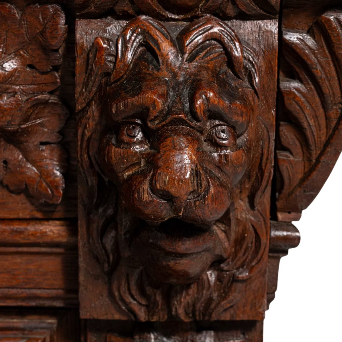 Ornate Antique French Carved Wood Cabinet, Circa 1850