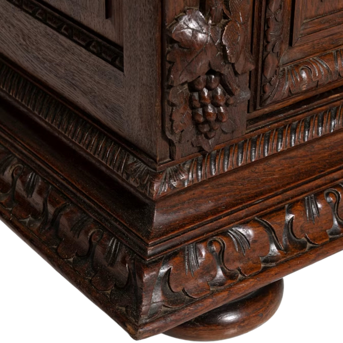 Ornate Antique French Carved Wood Cabinet, Circa 1850