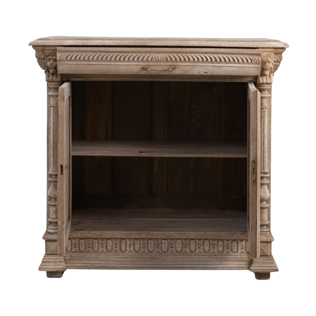 Ornate Carved Wood Side Cabinet, Circa 1900