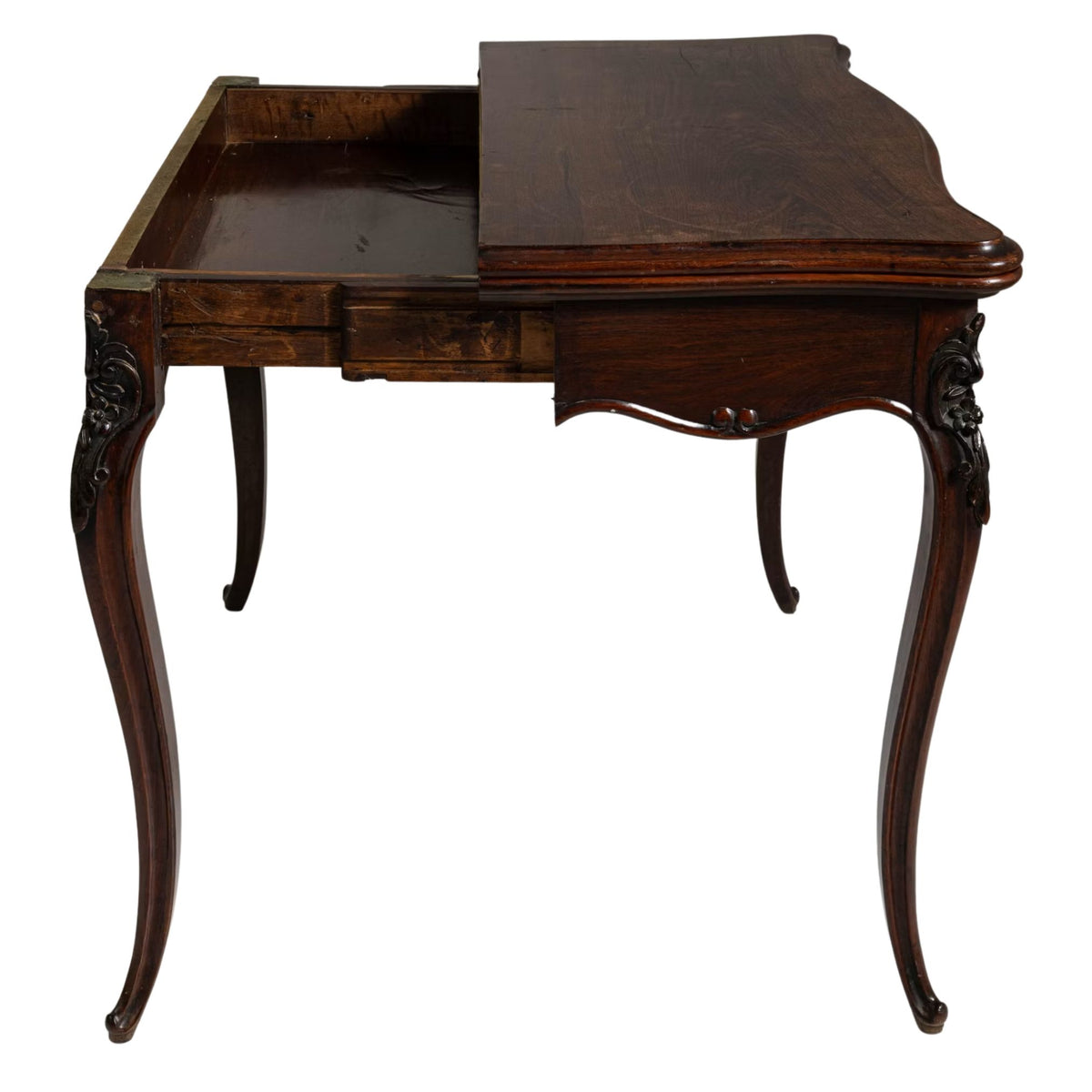 Ornate French Carved Wood Console Table, Circa 1860