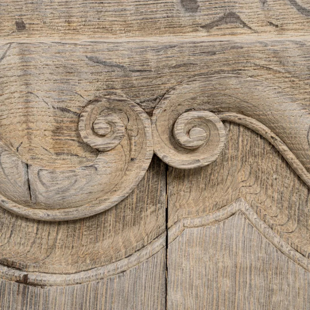 Extra Wide Ornate French Oak Armoire, Circa 1860
