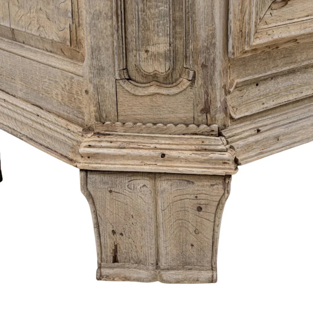 Extra Wide Ornate French Oak Armoire, Circa 1860