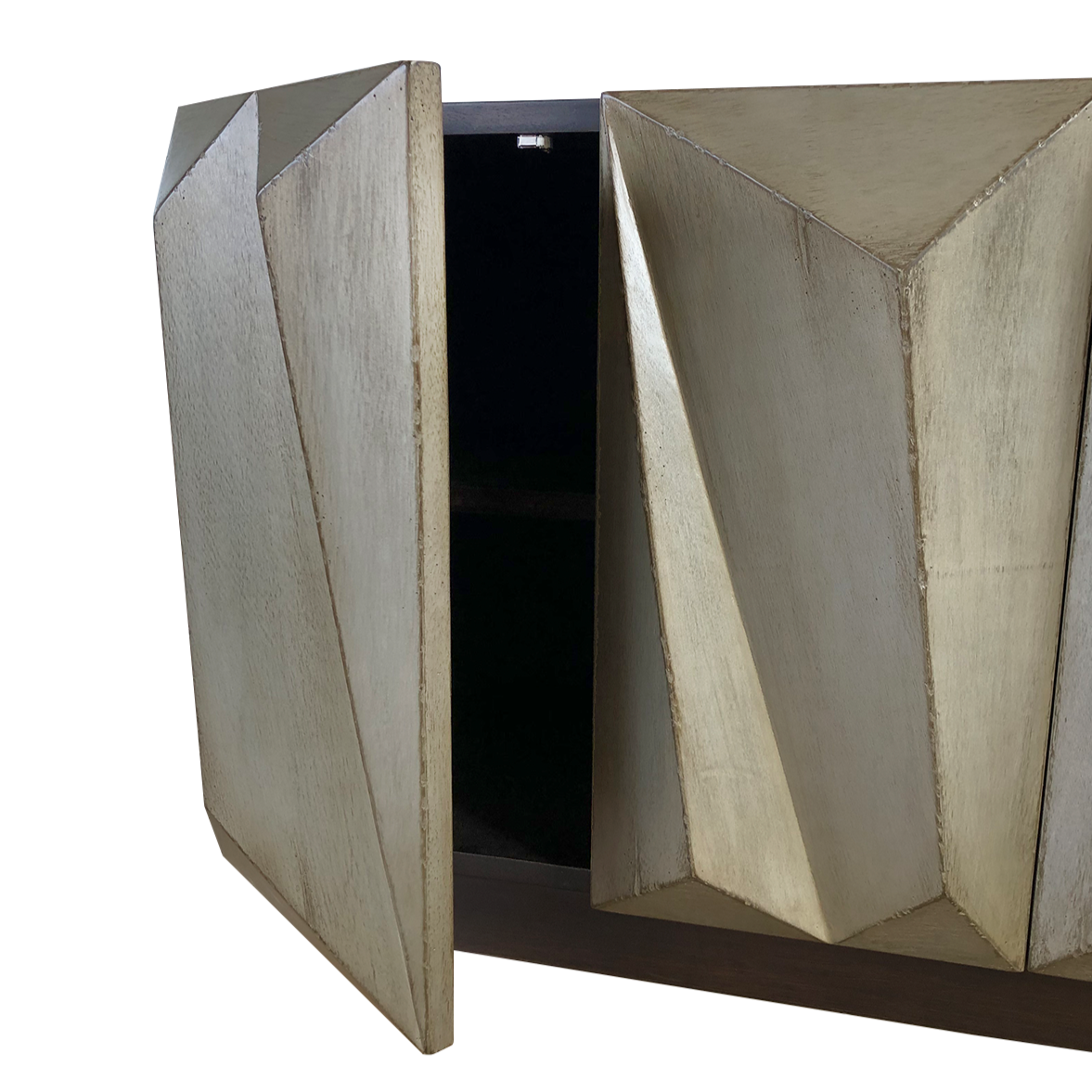 Modern Geometric Carved Front Buffet