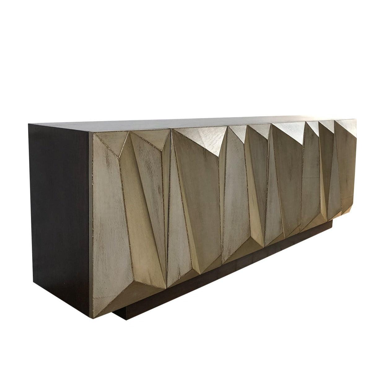 Modern Geometric Carved Front Buffet