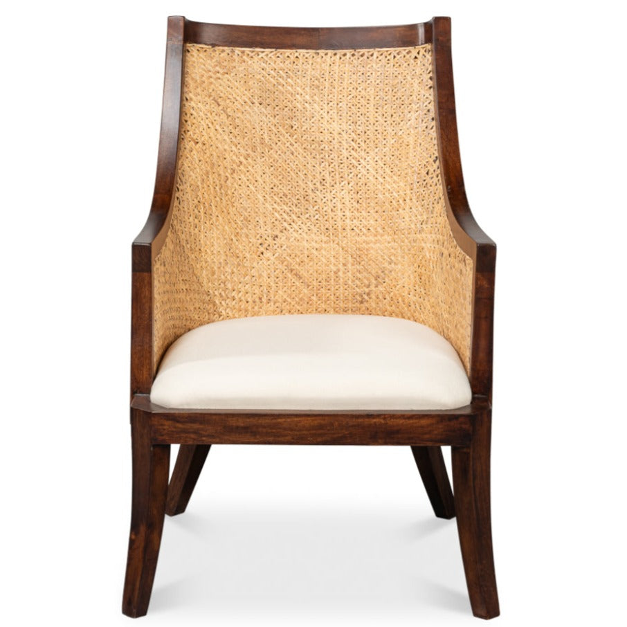 Curved Back Woven Lounge Chair