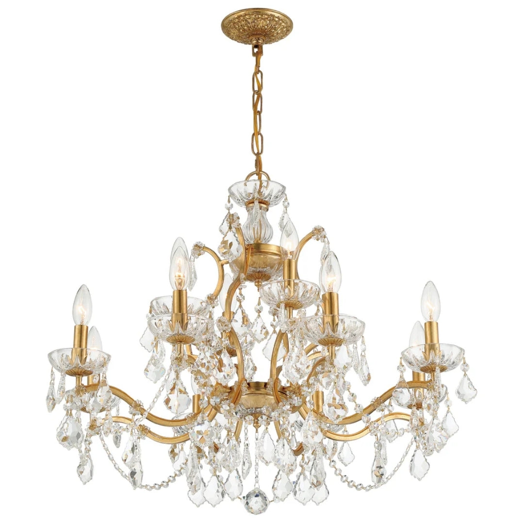 Parisian Gilded Crystal Chandelier