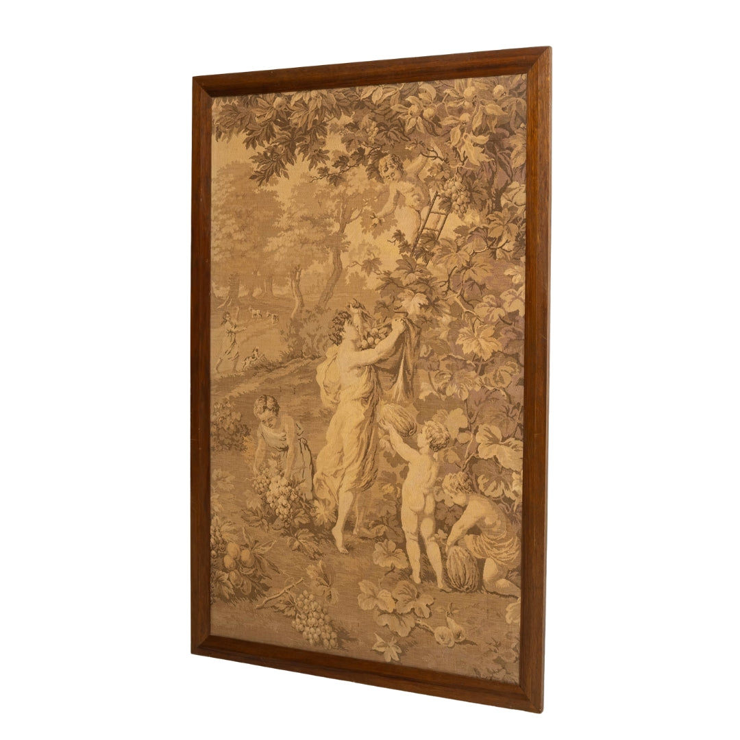 Belle Époque French Pastoral Tapestry Framed Art, Circa 1900