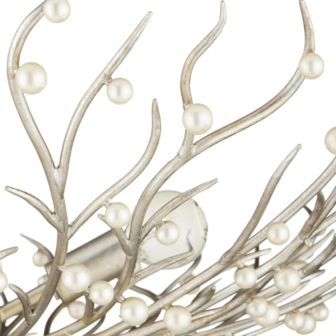Pearl Bowl Silver Leaf Chandelier