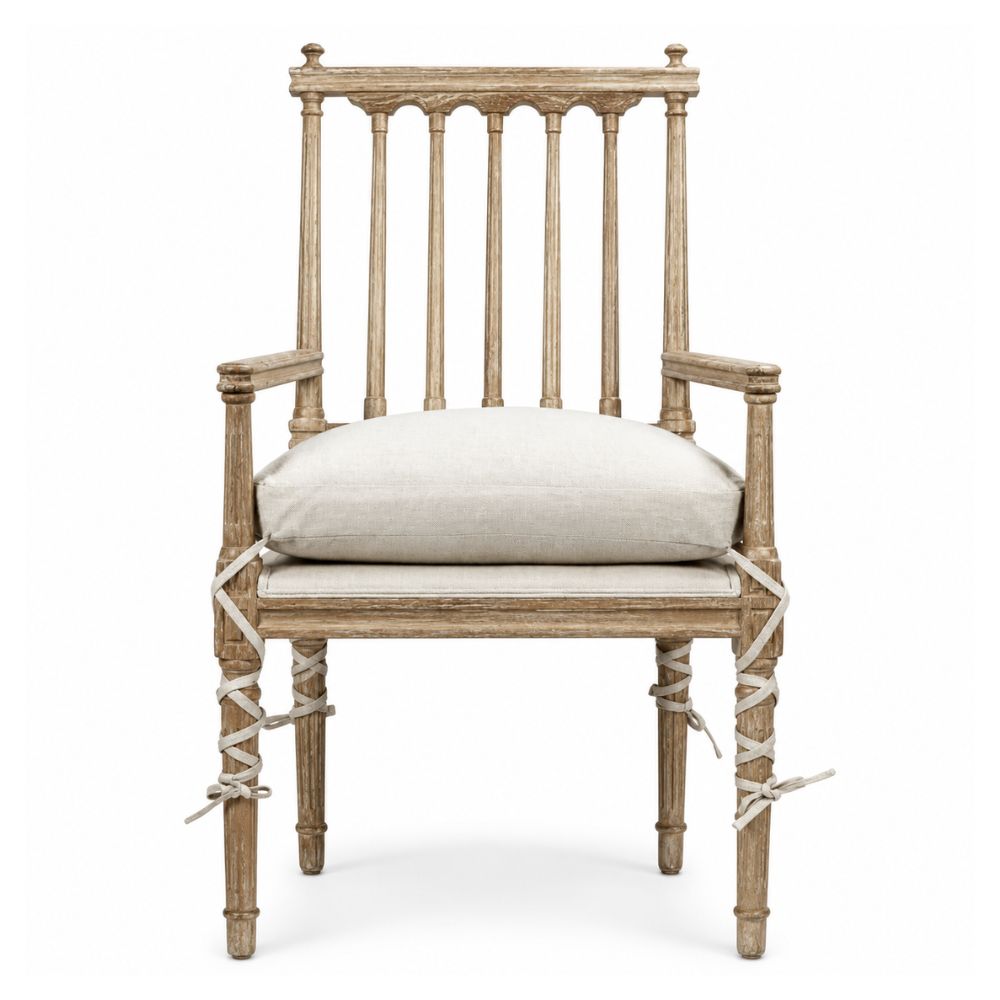 Pillow Top Ballet Tie Dining Armchairs - Pair