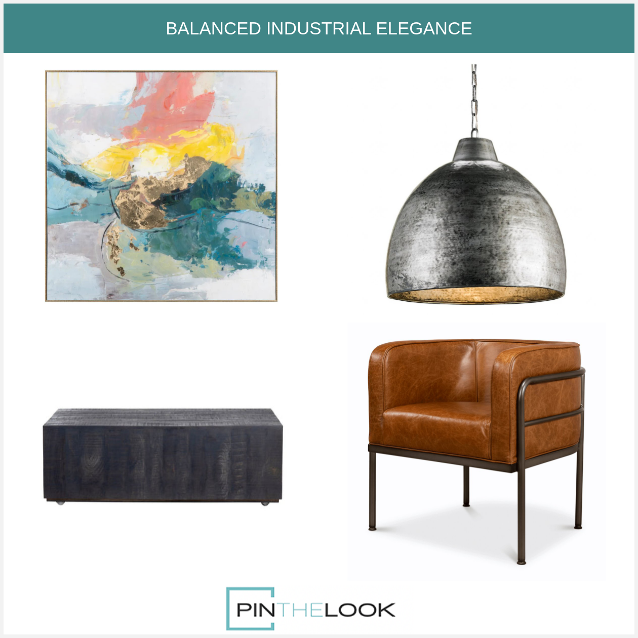 Brown Leather Industrial Pipe Accent Chair