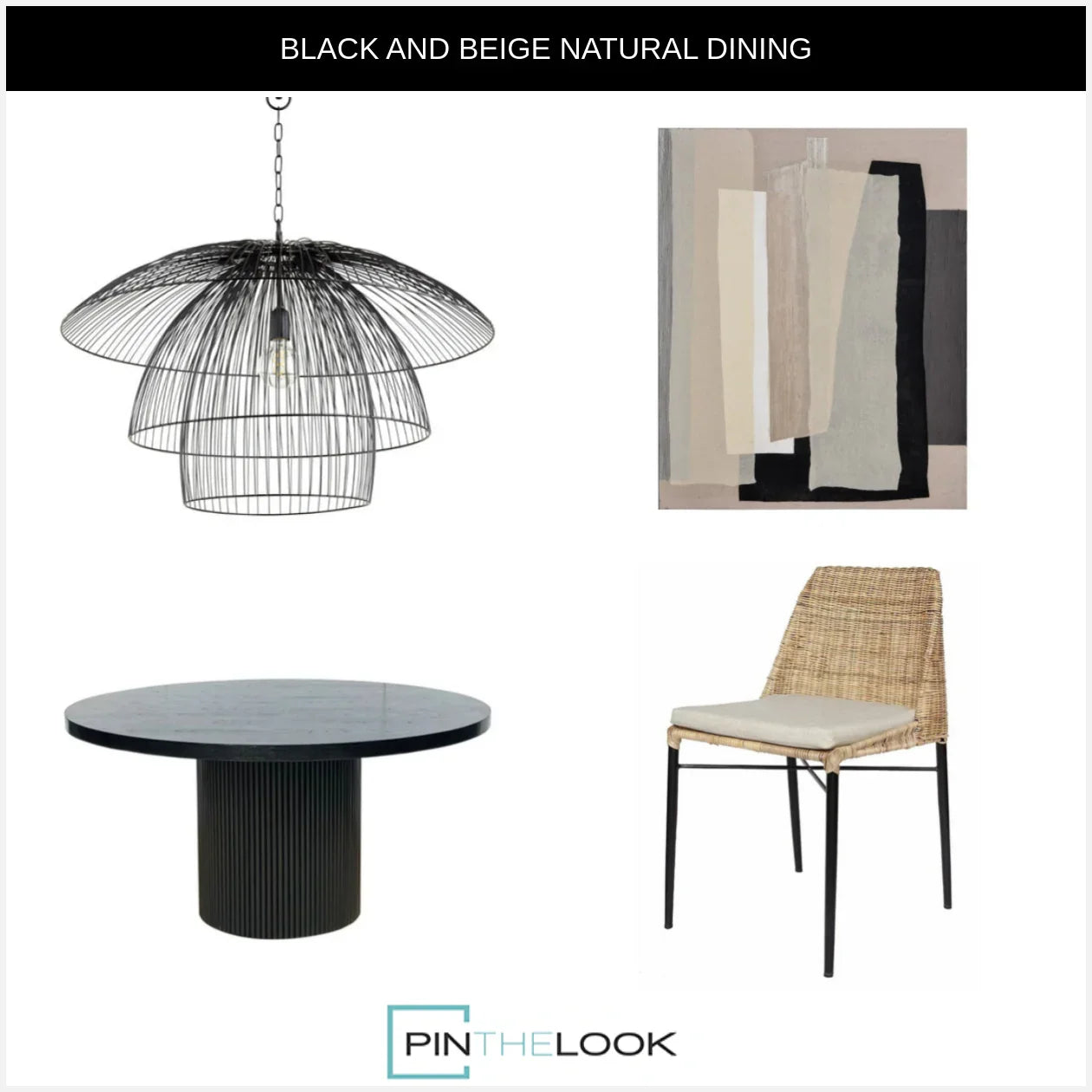 Black Elle Mindi Wood Round Dining Table