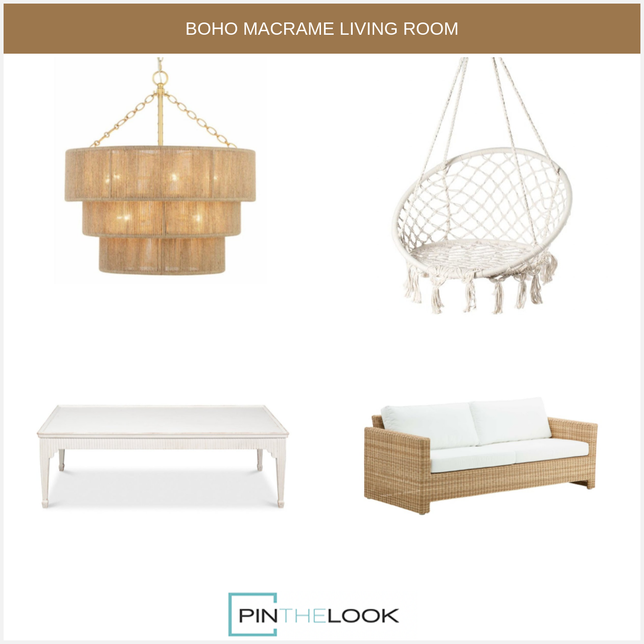 Tiered Jute Wrapped Chandelier