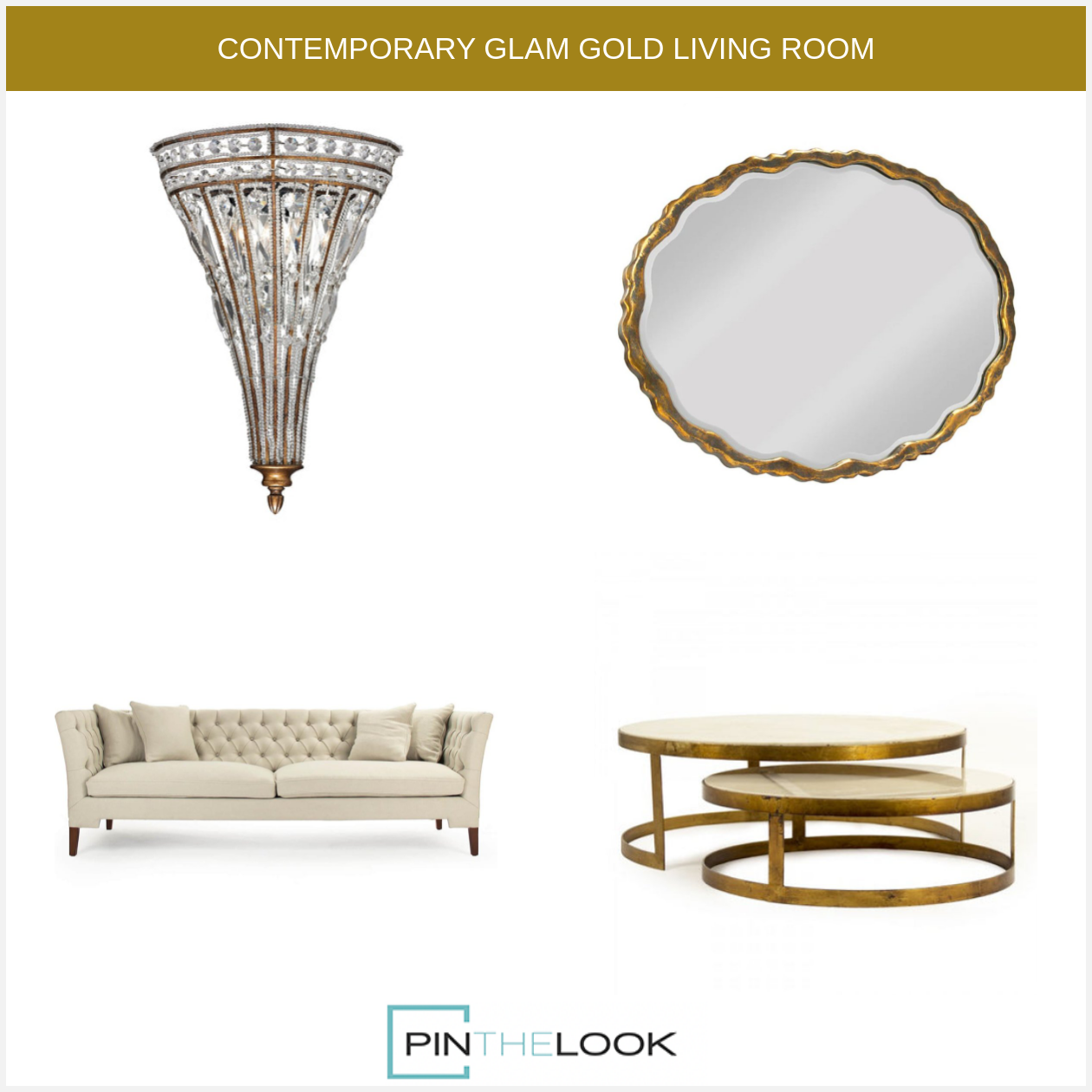 Golden Wavy Oval Mirror