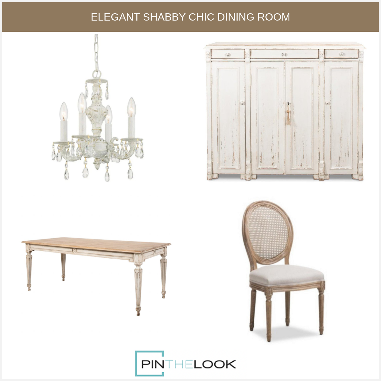 French Elise Wood Top Dining Table