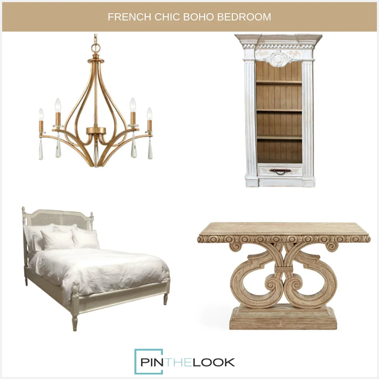 Romantic Shabby Chic Cane Back Bed