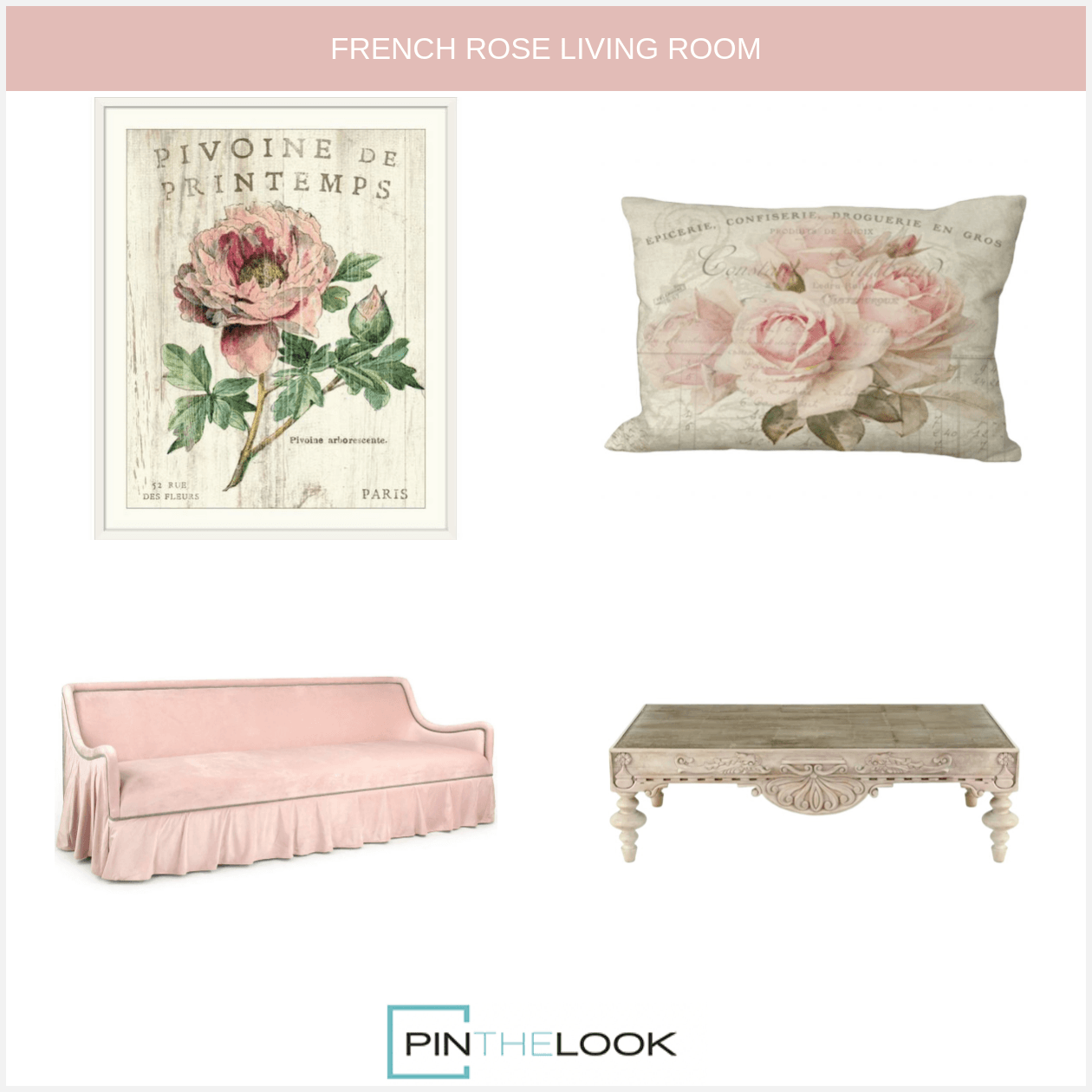 Plush Velvet Rose Skirted Sofa