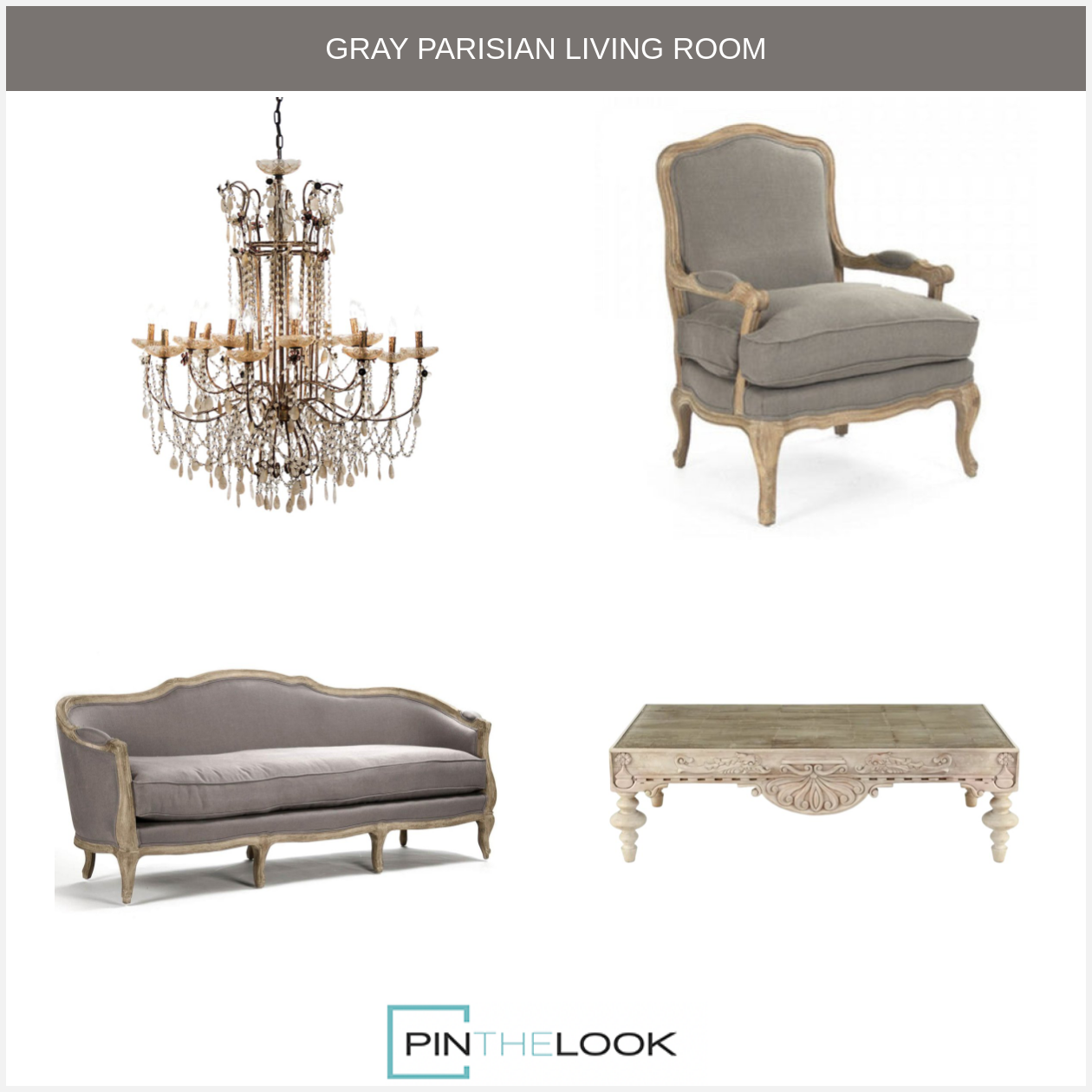 French Gray Bastille Arm Chair
