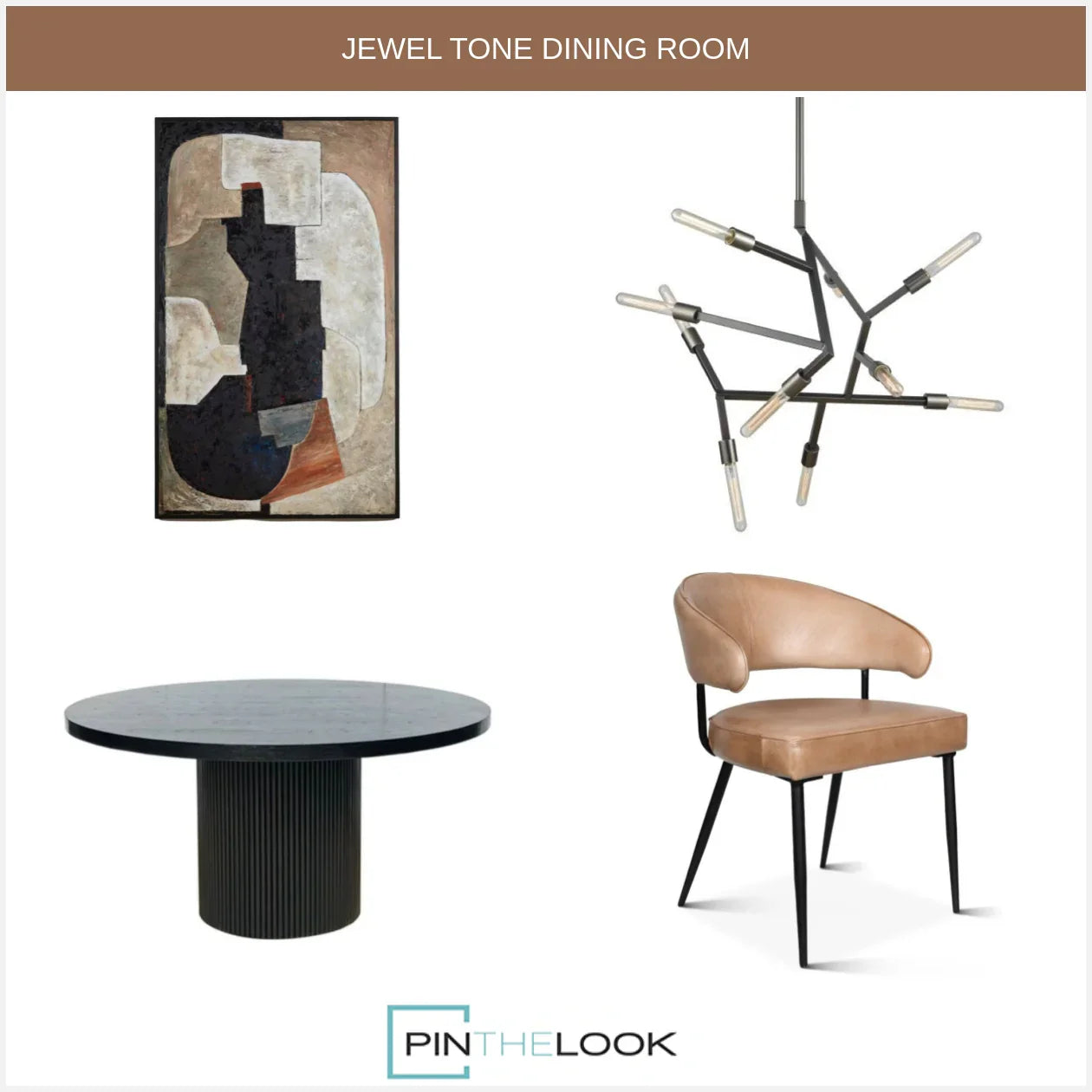 Black Elle Mindi Wood Round Dining Table