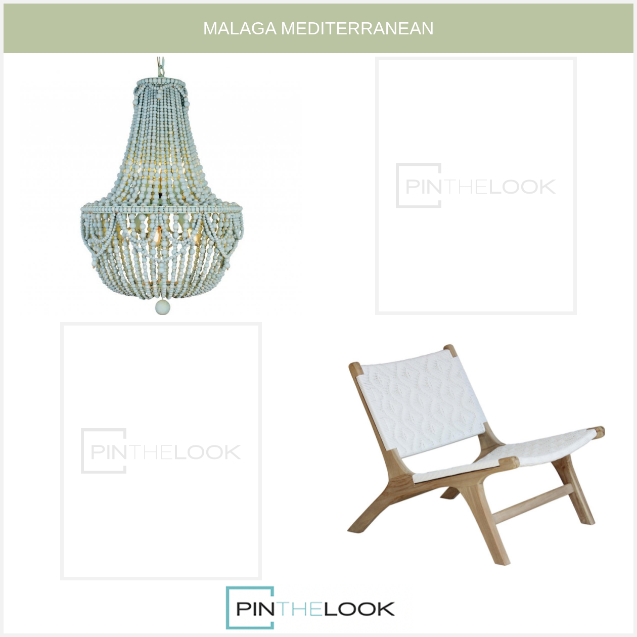 Light Blue Wood Beaded Swag Chandelier