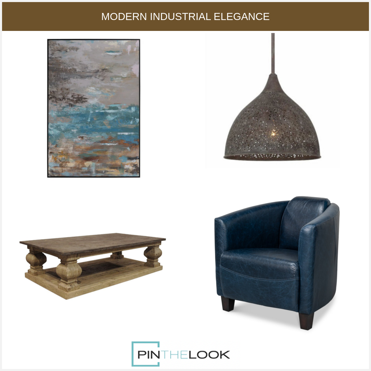 Chateau Blue Leather Arm Chair