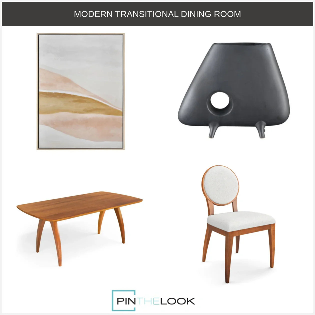 Mid Century Modern  Round Back Dining Chair