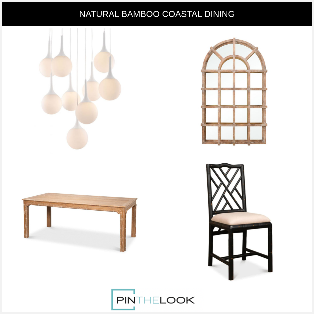 White Bamboo Motif Dining Chairs - Set