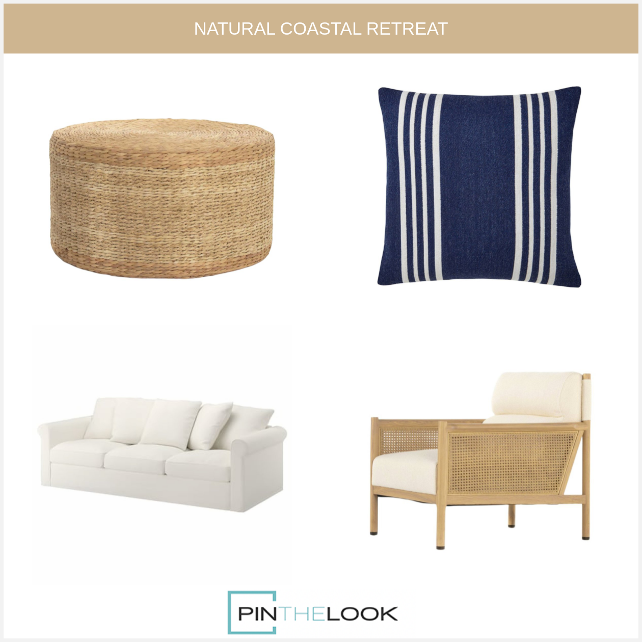 Woven Seagrass Ottoman