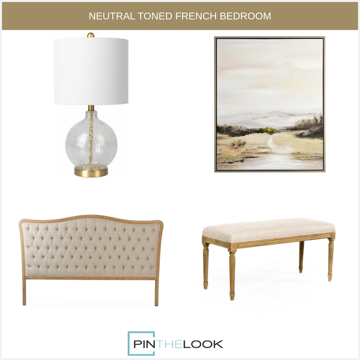 French Upholstered Cream Bench