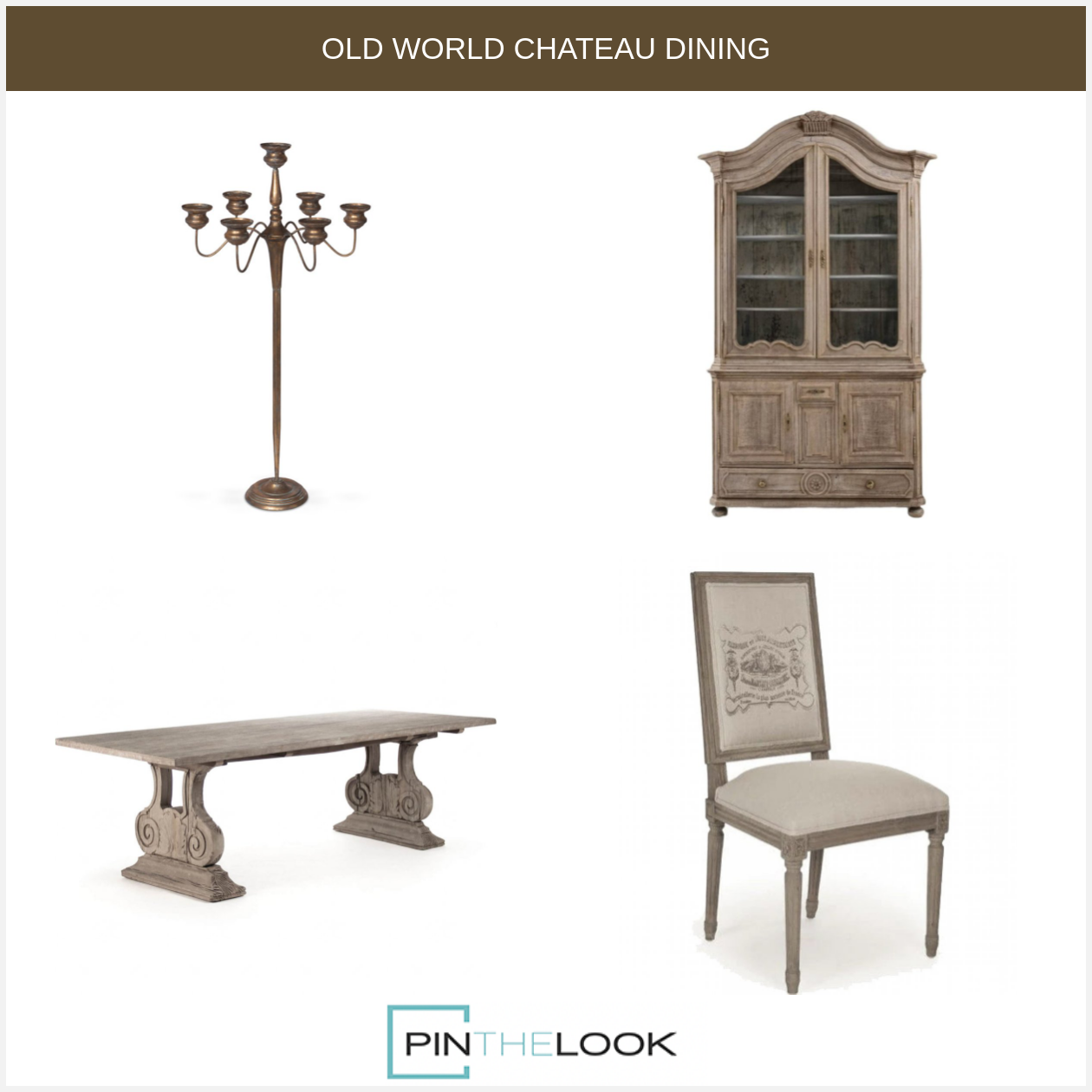 French Wine Label Louis Natural Side Chairs