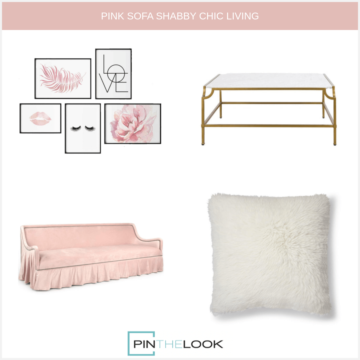 Plush Velvet Rose Skirted Sofa