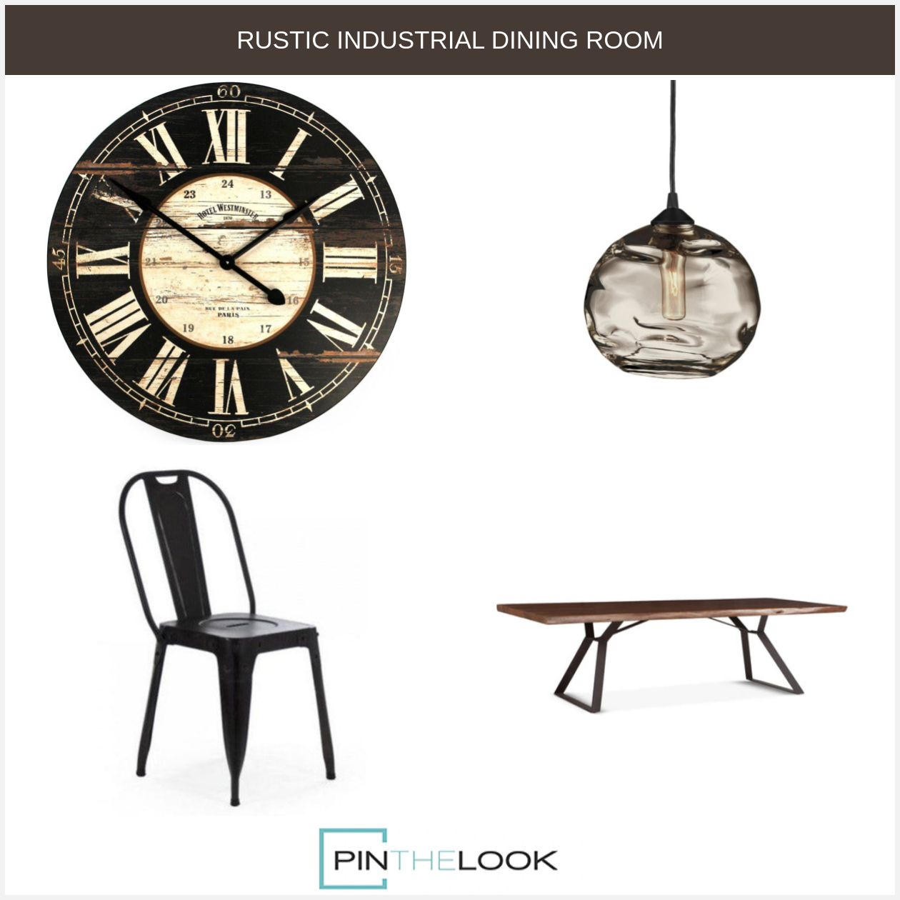 Black French Country Wooden Wall Clock