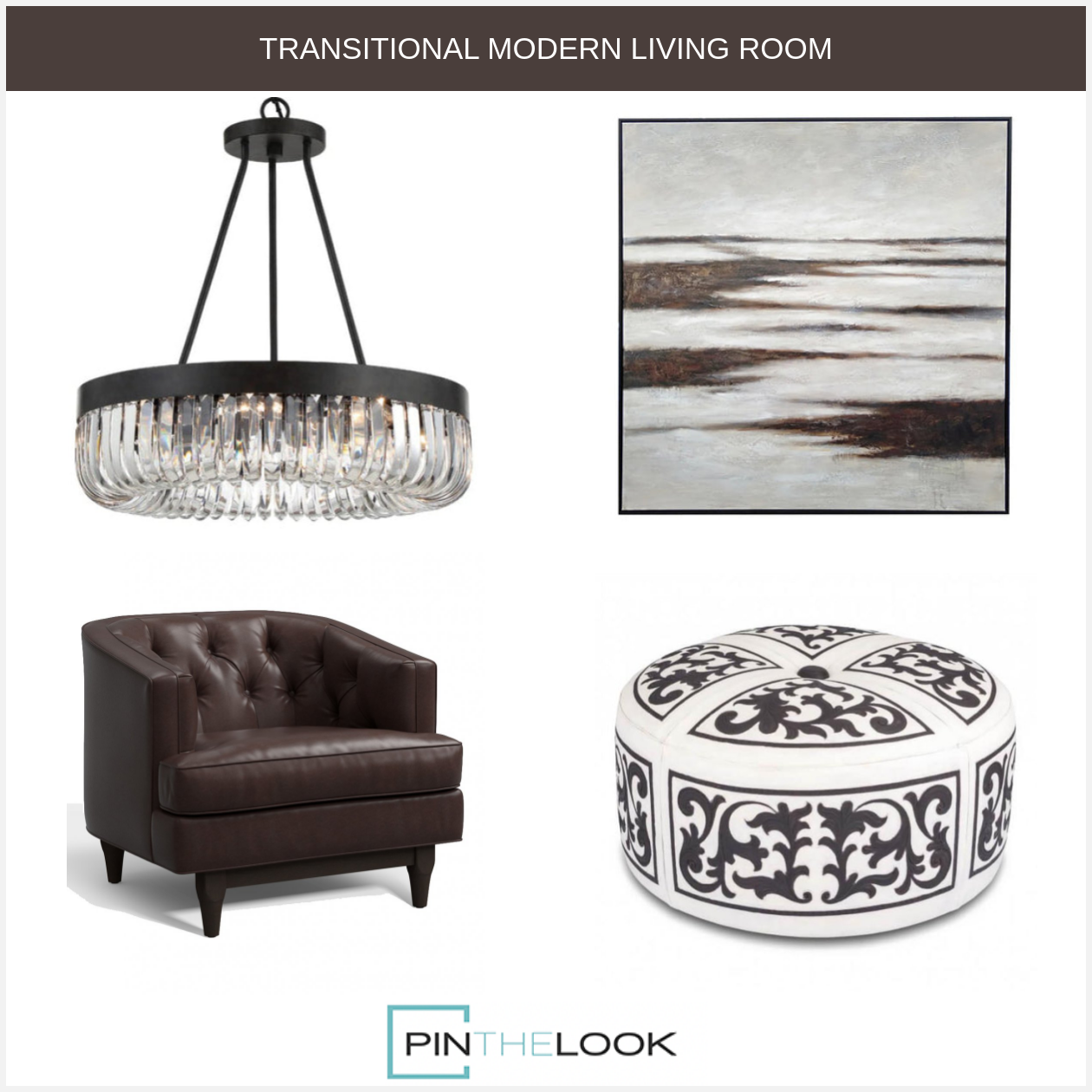 Baroque Round Scroll Leather Ottoman