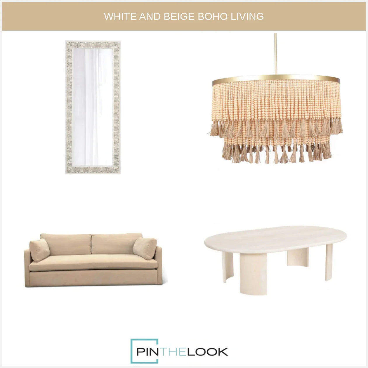 Natural Beige Wooden Beads Chandelier