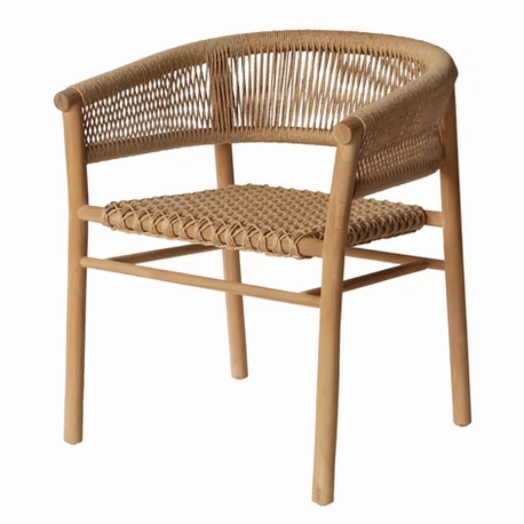Plantation Teak Woven Outdoor Barrel Chair