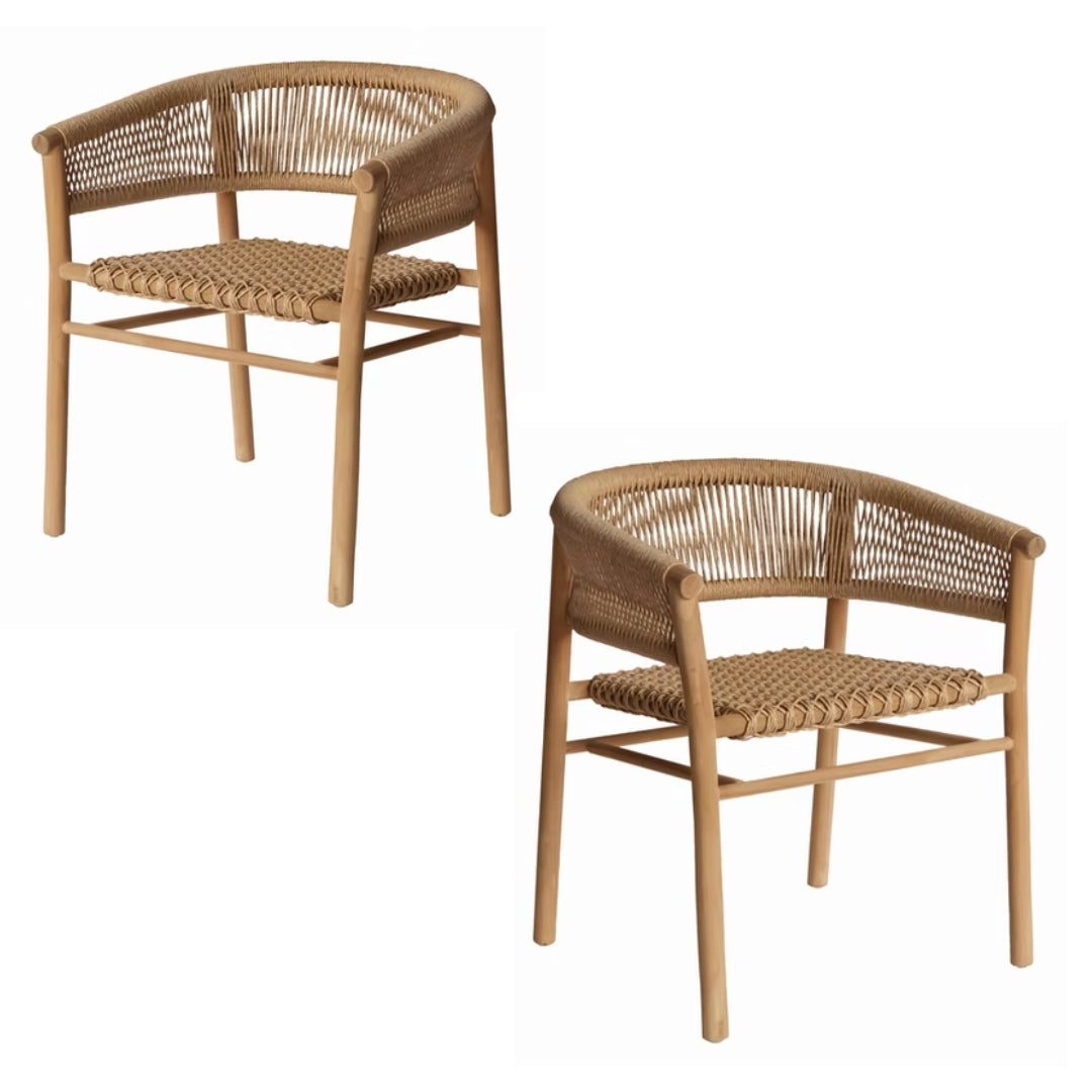 Plantation Teak Woven Outdoor Barrel Chair