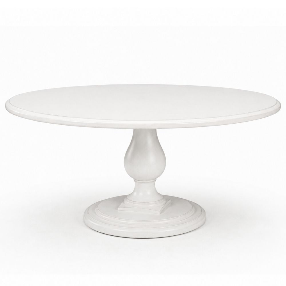 White Belle Provence Round Pedestal Dining Table