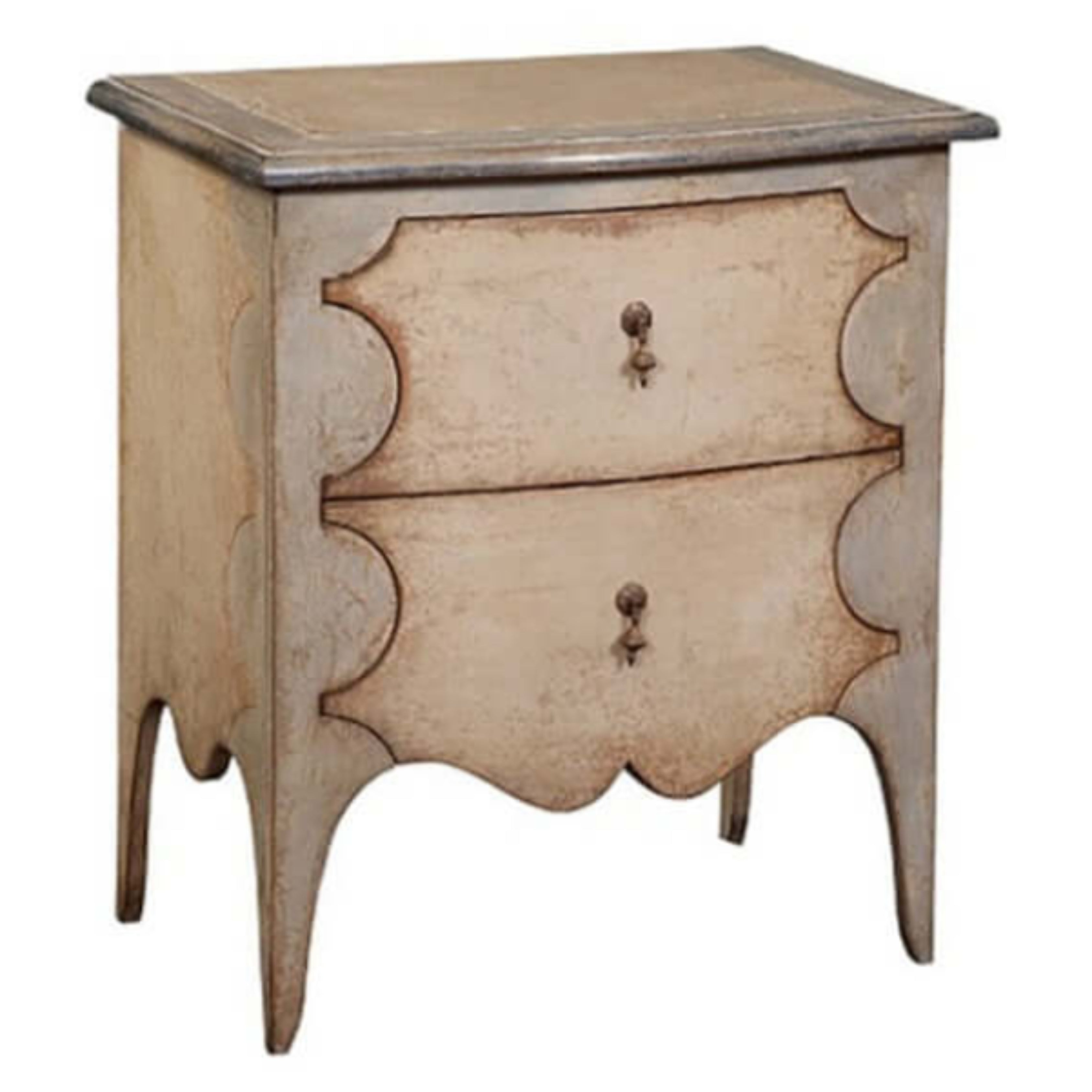 Provincial Scrollfront Two-Drawer Nightstand