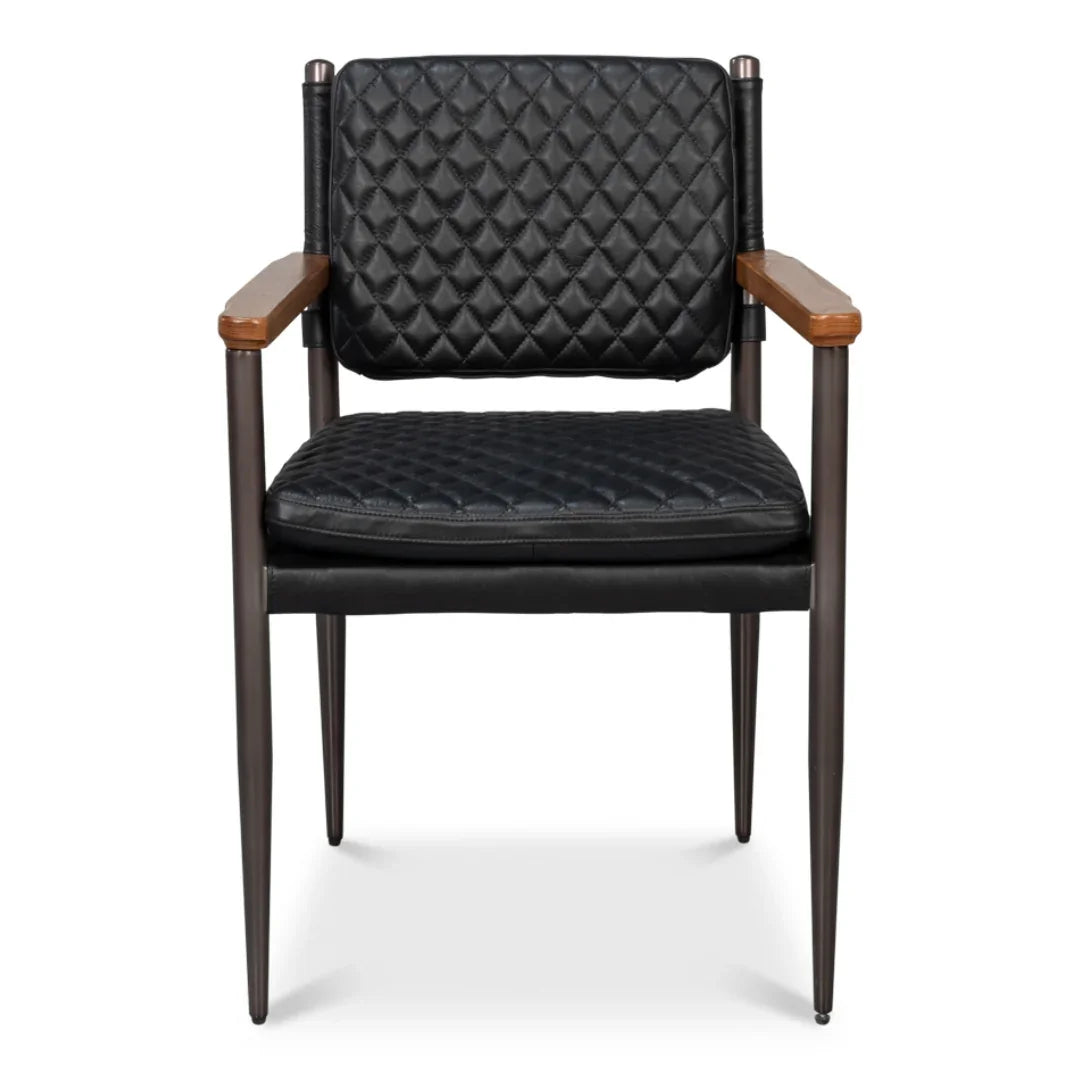 Quilted Leather Dining Arm Chair